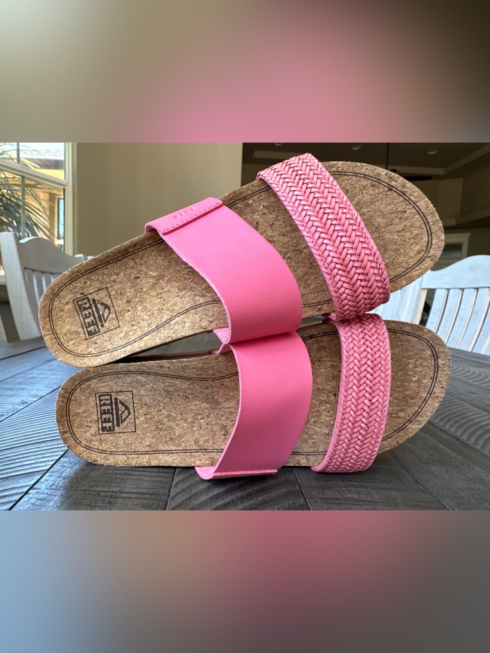Reef Cushion Vista Hi Pink Platform Arch Support Slide Sandals Women's Size 8 - Picture 3 of 16